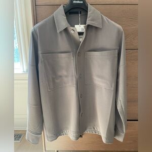 OAK + FORT Men's Lightweight Shirt Jacket in Grey